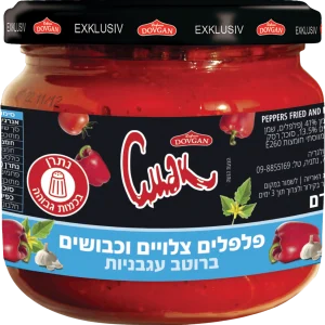 פלפלים צלויים וכבושים ברוטב אג'יקה 345 גר