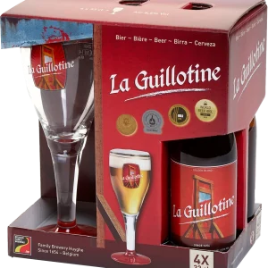 בירה La guillotine מארז 4 בק' 0.33 עם כוס 8.5%