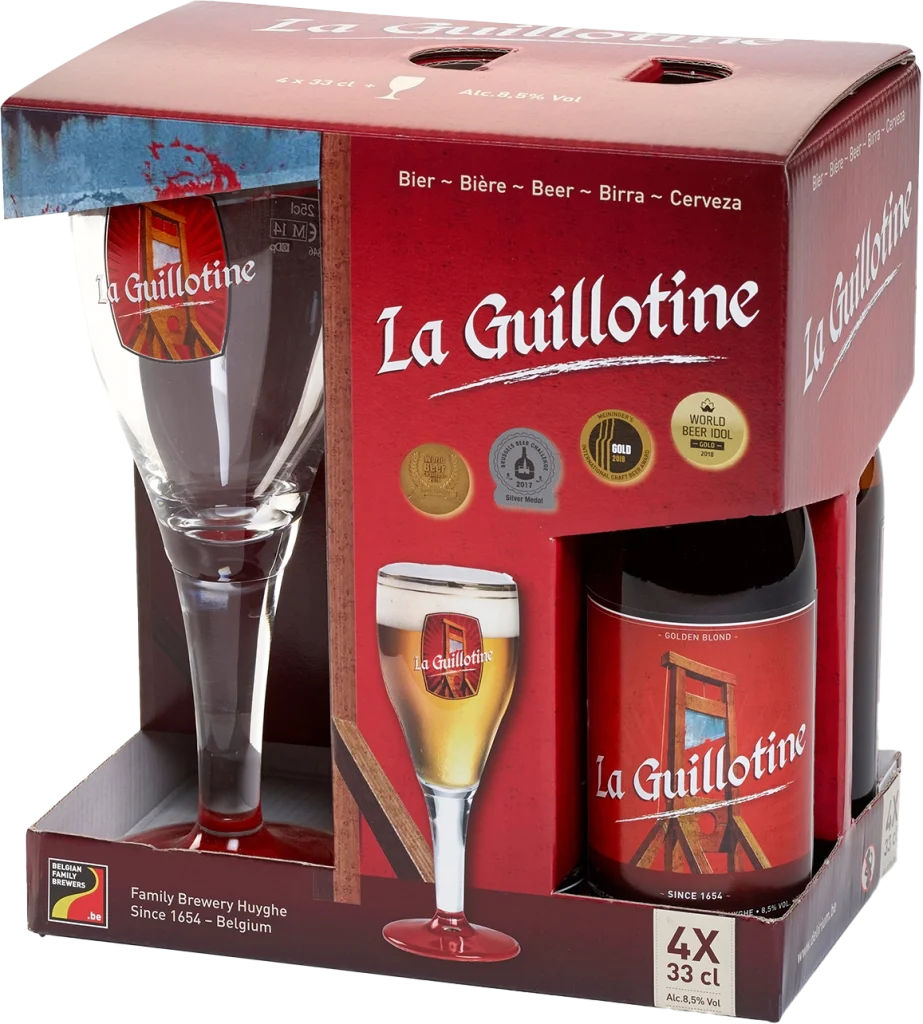 בירה La guillotine מארז 4 בק' 0.33 עם כוס 8.5%