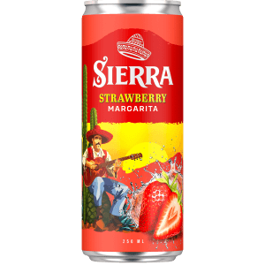 Sparkling strawberry flavored margarita with Sierra Tequila