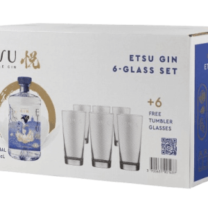 Etsu Japanese Handcrafted Gin Gift Set 43% – 2 Bottles of 700ml + 6 Glasses